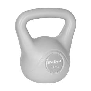 REBEL ACTIVE Bitumenski kettlebell girja teg sivi 12kg RBA-2322G-12