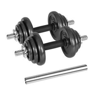 REBEL ACTIVE Podesivi set liveno-gvozdenih bučica sa šipkom u koferu, 20 kg, model RBA-2327-20