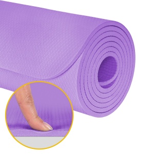 REBEL ACTIVE Strunjača prostirka za jogu, pilates i fitnes, 183x61cm debljina 1cm TPE ljubičasta RBA-3158-PU - Img 4