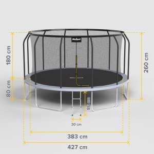 REBEL ACTIVE Trambolina sa unutrašnjom mrežom i merdevinama PRO 427cm RBA-8004 - Img 4