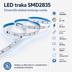RUNNING LED / trčeća LED traka 120 LED/m 6000K WS16703 IP20 24V - Img 2