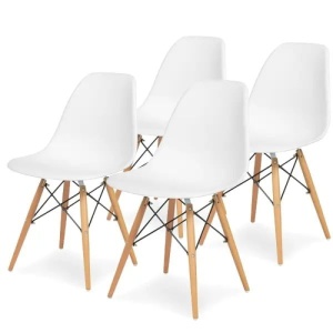 Set plastičnih trpezarijskih stolica 4 kom Aurora bela Lemon 25-KS005SET