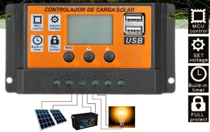 SOL-CONTROL30AO GMB MPPT automatski solarni kontroler punjenja baterije100A/50A/30A/20A/10A LCD Dual - Img 2