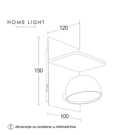 SOLEA 57 ZIDNA LAMPA 7W 3000K CRNA DIM - Img 3