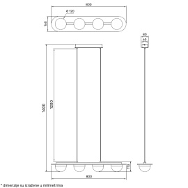 SOLEA 6 LUSTER 28W 3000/4000/6000K CRNA/DRVO - Img 4