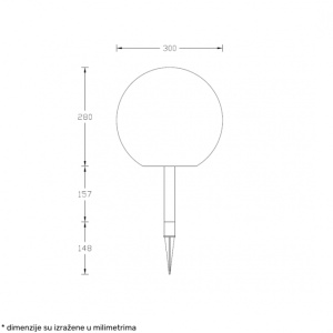 SOLEA 60 SOLARNA LED LAMPA 3000K (O300mm) - Img 2