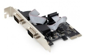 SPC-22 Gembird 2 serial port PCI-Express RS232 add-on card, with extra low-profile bracket