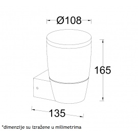 SVETILJKA JM-068 ZIDNA 1*E27 IP54 ANTRACIT - Img 3