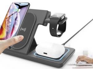 TA-WPC31A-01-BK Gembird Sklopivi bežièni punjaè 3 u 1, 15 W, Apple Watch, crni - Img 2