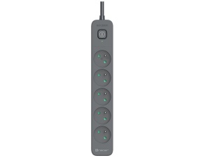 TRACER Produzni kabl 1.8m 5 uticnica sa prenaponskom zastitom i prekidacem grafit TRALIS47023