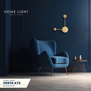 VESTA 472 ZIDNA LAMPA 8W 3000K BRUSENO ZLATO - Img 4