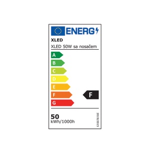 XLED 50W LED reflektor sa rotacionim nosacem, anti kodenz.ventilom, 6500K,IP65,AC220-240V,crni - Img 2