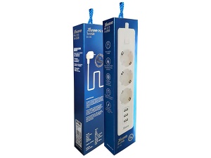 Xwave PS 3/3 Produžni naponski kabl sa 3 utičnice i 3 USB,Dužina 1,8m - Img 1