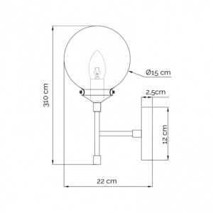 Zidna lampa 1xE14 - Img 3