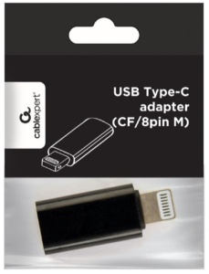 A-USB-CF8PM-01 Gembird USB Type-C adapter (CF/8pin M), black - Img 1