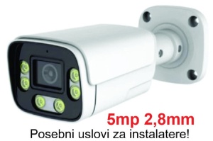 CAM-IP5MP-HAQ60D GMB kamera 5mp APP P6SLite 2.8mm-F1.6 POE, IP66 DuaL LED 6xIR+6xFull Color, MIC,25m - Img 1