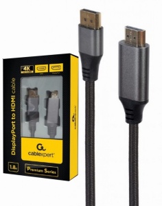 CC-DP-HDMI-4K-6 Gembird DisplayPort na HDMI interface kabl,4K at 60 Hz, Premium Series 1.8m - Img 2