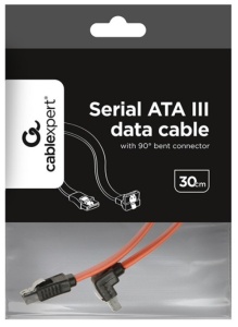 CC-SATAM-DATA90-0.3 Gembird Metal clips, Serial ATA data kabl flat 0,3m 90 degree bent connector - Img 2
