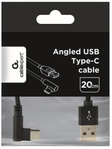 CC-USB2-AMCML-0.2M Gembird pod uglom USB Type-C kabl za punjenje i prenos podataka, 0.2 m, black - Img 3