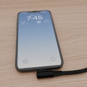 CC-USB2-CMLML-0.2M Gembird Kabl USB-C na 8pin pod uglom 0,2m Black - Img 2