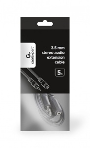 CCA-421S-5M Gembird 3.5mm stereo plug to 3.5mm stereo socket extension kabl 5m - Img 1