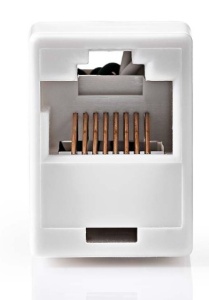 CCGB89005WT Network Coupler, CAT5, Unshielded, RJ45 Female, Straight, ABS - Img 1