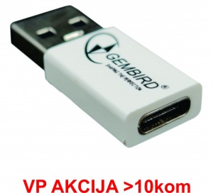 CCP-USB3-AMCM-0M** Gembird USB 3.1 AM to Type-C female adapter cable, White (Alt.A-USB3-AMCF-01, 79) - Img 1