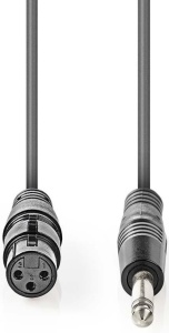COTG15120GY100 Nebalansirani audio kabl, XLR 3-pinski ženski, 6,35 mm muški, Niklovani, 10,0 m, PVC - Img 2