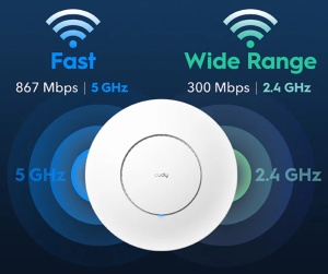 Cudy AP1300_P POE AC1200 WiFi Gigabit Access Point, pokriva 100m2, 50konekcija - Img 1