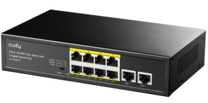 Cudy FS1010PG 8-Port 10/100M PoE+ Switch, 2Uplink 10/100/1000M, 120W, 250m, steel (Alt.PFS3010-8ET) - Img 2