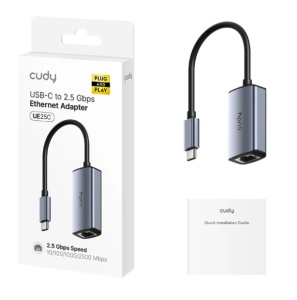 Cudy UE25C, Type-C adapter za Ethernet od 2.5 Gbps, 10/100/1000/2500 Mbps