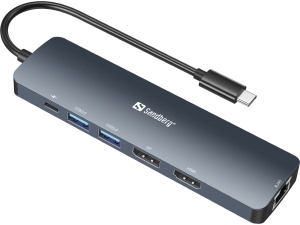 Docking station Sandberg USB-C - HDMI/DP/LAN/2xUSB 3.0/USB C PD 100W 136-43 - Img 2