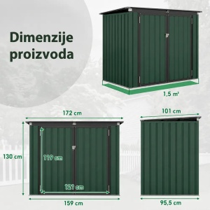 Domaro Metalna kućica za kante za otpatke - Img 3