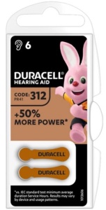 Duracell Hearing Aid 312 1,45V baterija za slusni aparat PAK6 (cena po kom.)