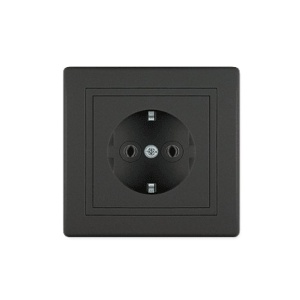 Dvopolna utičnica 16A 250V crna soft