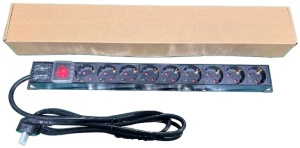 ExeLink Razvodni PDU panel za rack 19 in, sa 9 uticnih mesta, kabl 2m (aluminijum)