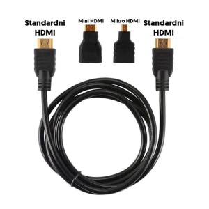 HDMI kabl 1.5m sa mikro mini hdmi adapterom - Img 2