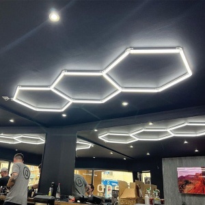 Hexagon LED tube 3 heads lights 128W 6500K tube: 440mm 16pcs, 100-110LM/W PF＞0.5 CRI＞80 PC - Img 2