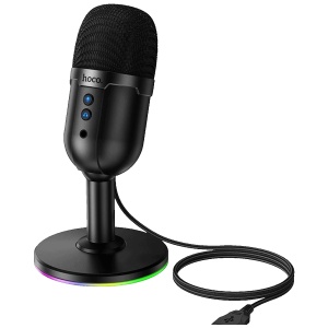 hoco. Mikrofon, stoni, USB -A port, RGB Desktop - L25 - Img 2
