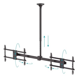 HOLMIOS 55030 PLAFONSKI ROTACIONI Nosač ZA 2 LCD, 34"-60", 2 X 40KG - Img 3