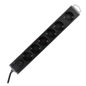 home Produžni kabel sa zaštitom, 6 utičnica, 1.0 mm², 1.5 met - NVT 6K/BK