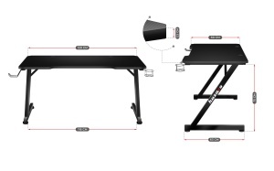 Huzaro Hero 2.5 Crni Gaming sto - Img 2