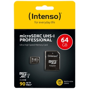 (Intenso) Micro SDHC/SDXC kartica 64GB Class 10, UHS-I +adapter, Pro - MicroSD 64GB Class10 UHS-I Pro - Img 1