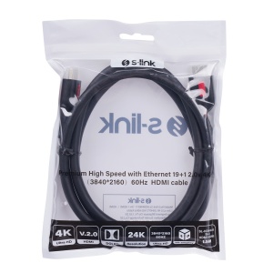 Kabl S-link SL-HDM4K011 HDMI na HDMI M/M v2.0 4K/60Hz 1,5m - Img 3