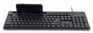 KB-UM-108 Gembird Multimedijalna tastatura US layout black USB sa drzacem za telefon A - Img 3