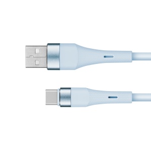KRUGER&MATZ USB-A na USB-C silikonski kabl za punjenje, dužina 1 m, boja plava, model KM1268-1BL