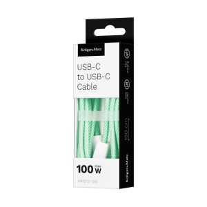 KRUGER&MATZ USB-C na USB-C kabl za brzo punjenje i prenos podataka, 100W, dužina 1,5 m, boja zelena, model KM1272-1,5G - Img 4