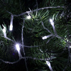 Lampice za jelku sa 50 hladno belih LED dioda - Img 1