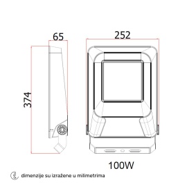 LED REFLEKTOR FL100W-08 4000K IP65 - Img 3