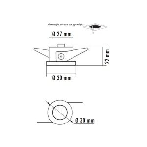 LED ROZETNA L0860-16 1W 4000K CRNA